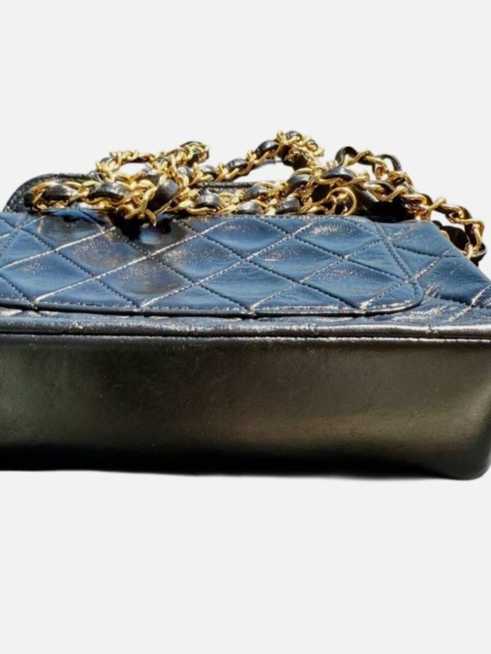 Vintage Chanel Black Lambskin Mini Single Flap Handbag - Picture 3 of 13